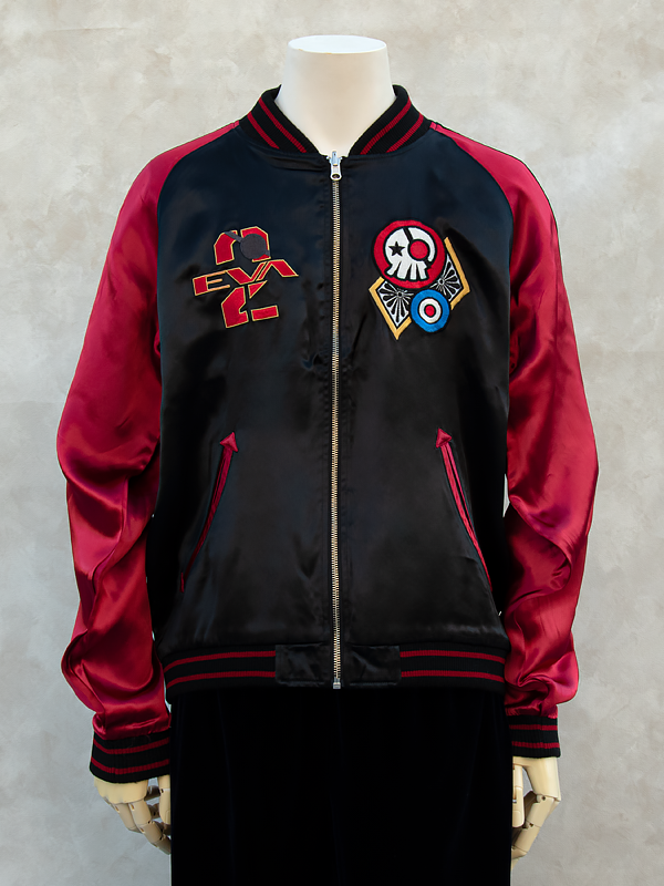 エヴァンゲリヲン新劇場版<br>オリジナル リバーシブルスカジャン “桜と改2号機γ” ×”式波・アスカ・ラングレー”（オリエンタルブランド錦） 画像1