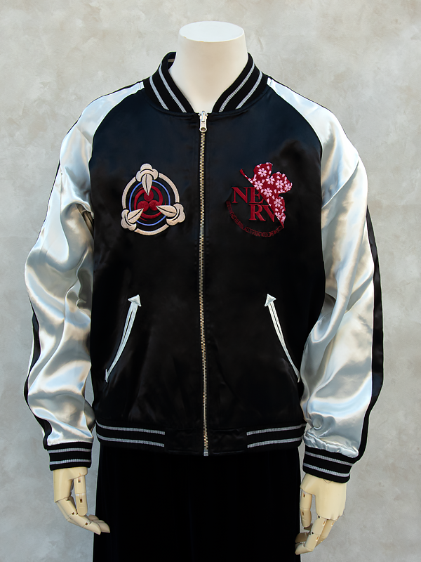 エヴァンゲリヲン新劇場版 <br>オリジナル リバーシブルスカジャン “龍と初号機” ×”夜桜と綾波レイ”（オリエンタルブランド錦） 画像1